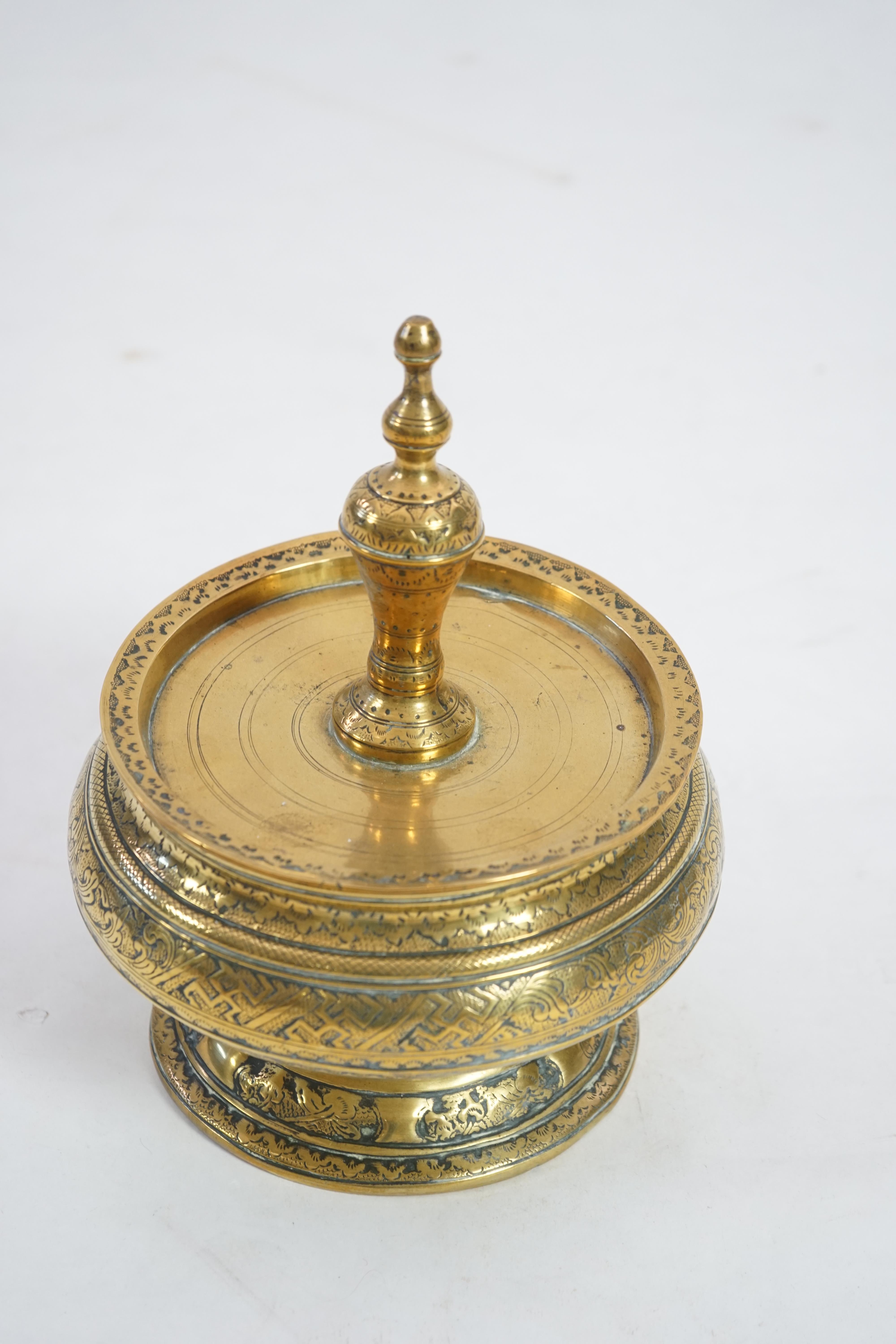 A 19th century Burmese bronze Offering bowl and cover